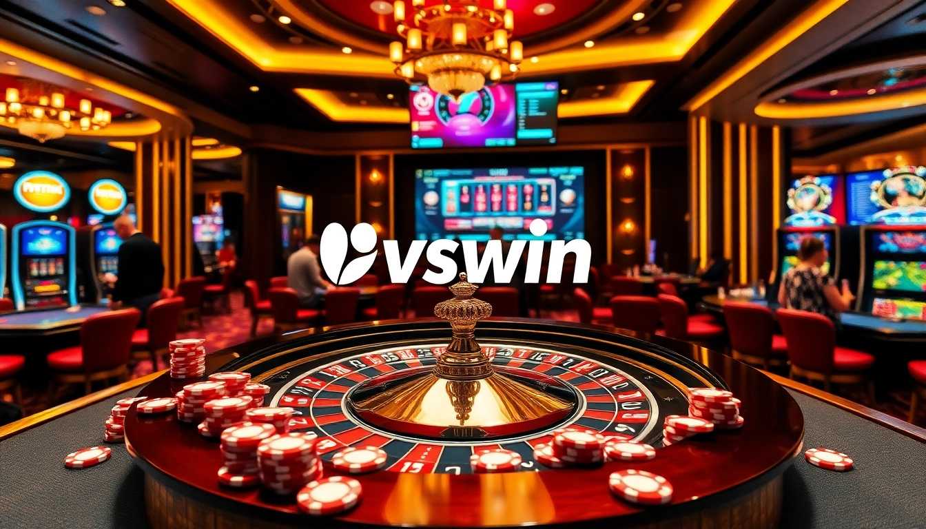 vswin gaming action highlights luxurious casino roulette and vibrant poker experience.