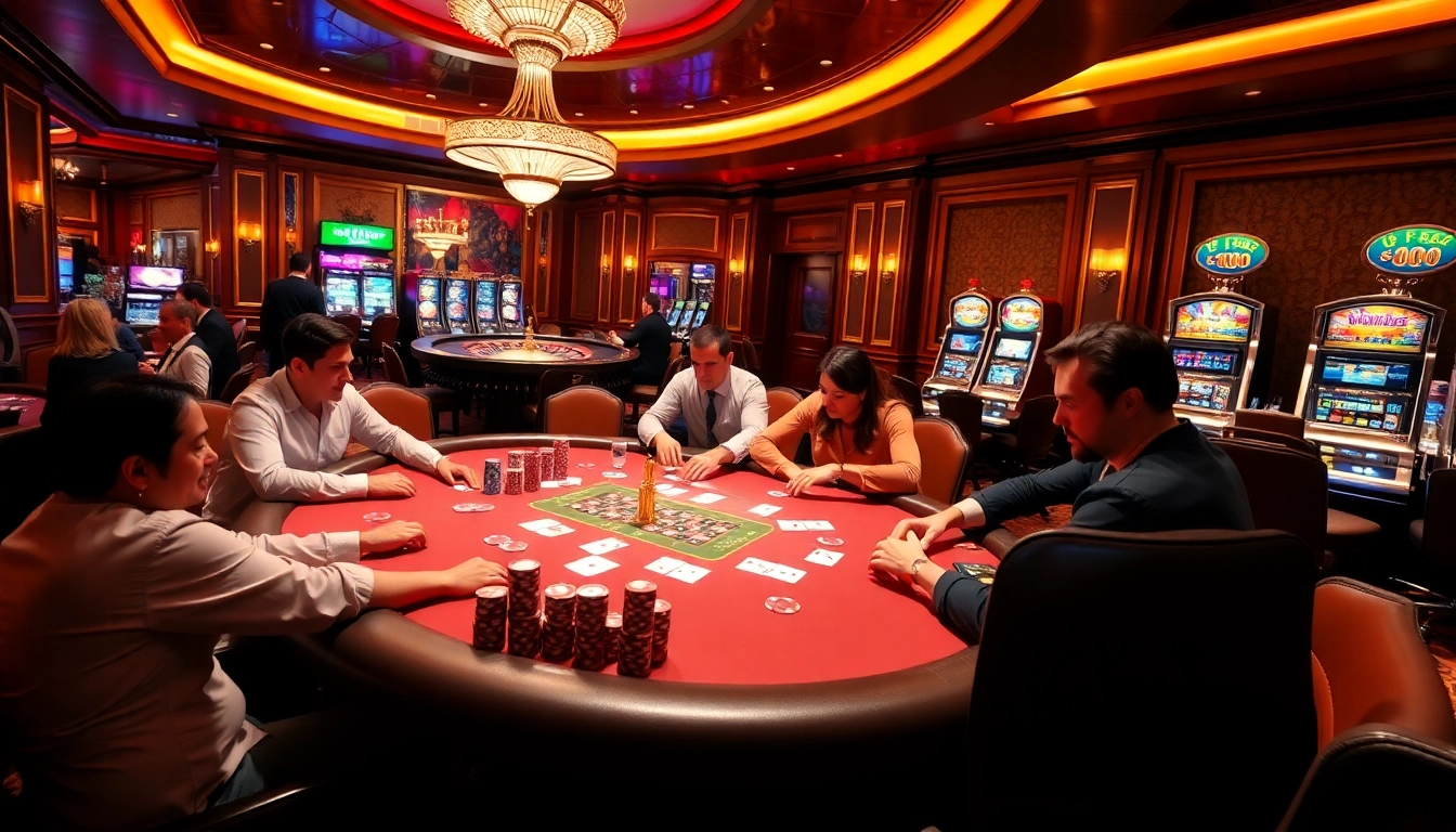 Engaging poker scene featuring XX88's vibrant casino atmosphere with players and chips.
