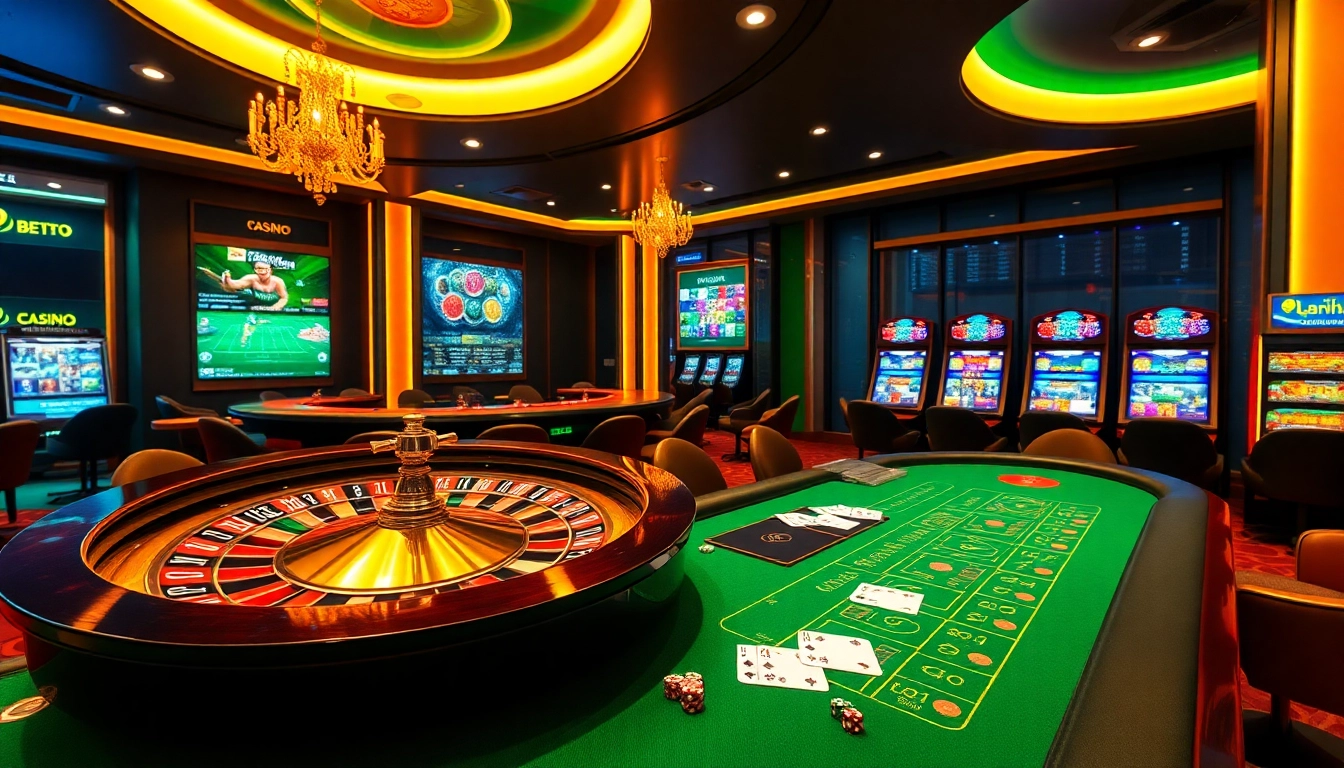 Experience the excitement of nhà cái FLY88 with luxurious casino elements in a vibrant setting.