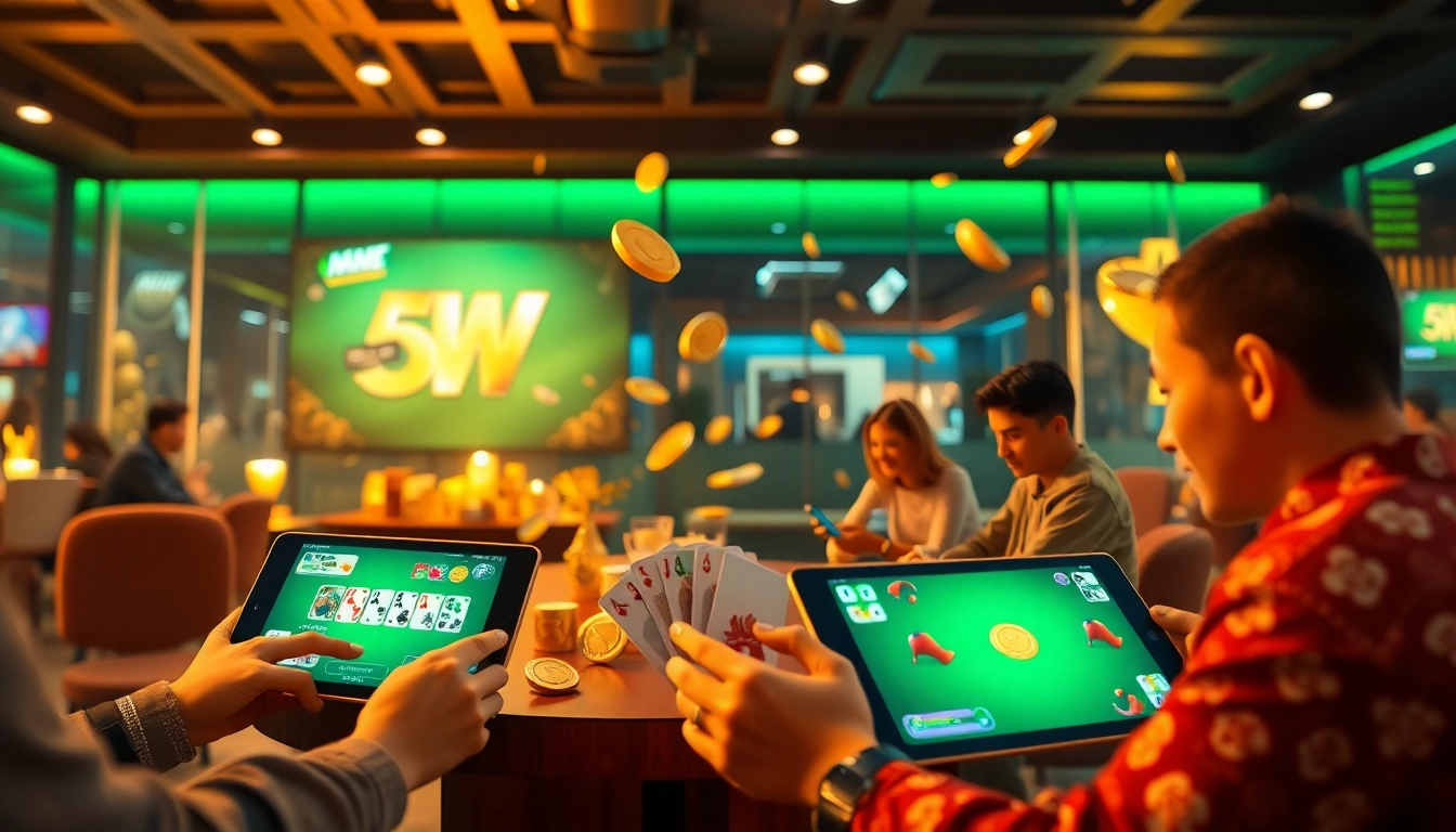 Exciting game bài đổi thưởng scene with players winning rewards online.