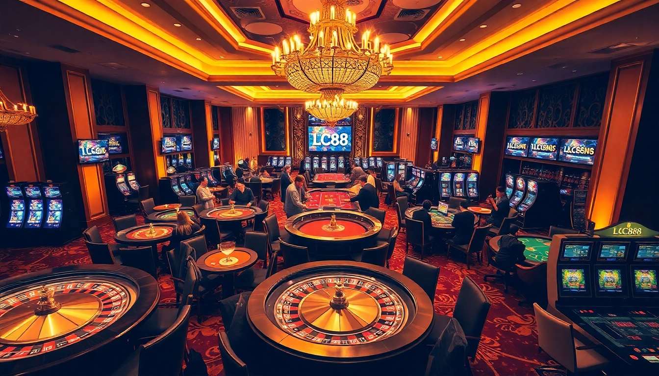 Experience the thrill of gambling with Nhà cái LC88 in a stunning casino setting filled with excitement and luxury.