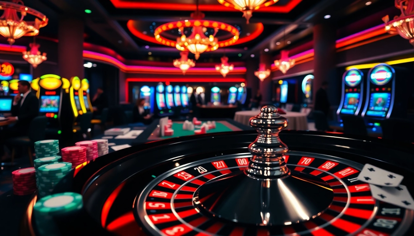Play exciting games at 39BET casino with vibrant roulette wheels and poker chips.